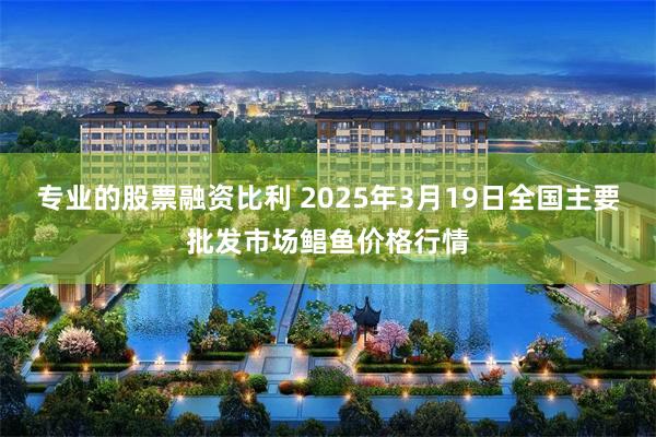 专业的股票融资比利 2025年3月19日全国主要批发市场鲳鱼价格行情
