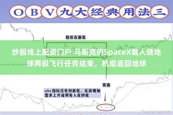 炒股线上配资门户 马斯克的SpaceX载人绕地球两极飞行任务结束，机组返回地球