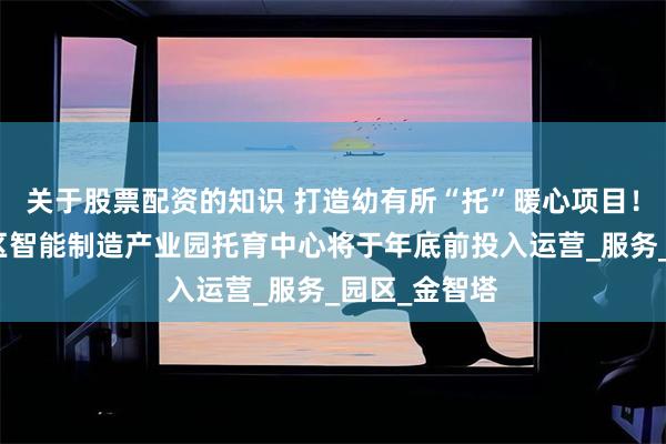关于股票配资的知识 打造幼有所“托”暖心项目！南京江北新区智能制造产业园托育中心将于年底前投入运营_服务_园区_金智塔
