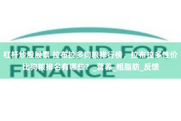 杠杆炒股股票 拉布拉多狗粮排行榜，拉布拉多性价比狗粮排名有哪些？_营养_粗脂肪_反馈