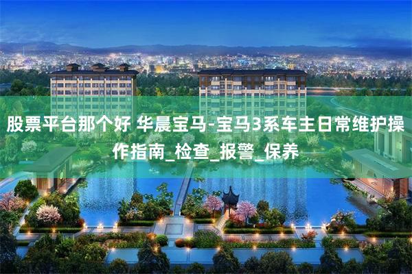 股票平台那个好 华晨宝马-宝马3系车主日常维护操作指南_检查_报警_保养