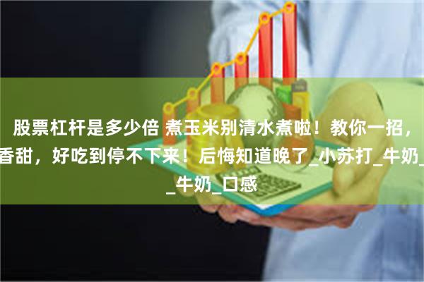 股票杠杆是多少倍 煮玉米别清水煮啦！教你一招，软糯香甜，好吃到停不下来！后悔知道晚了_小苏打_牛奶_口感